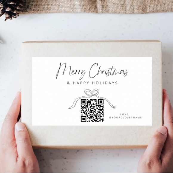 50 Personalized Christmas QR Code Large Stickers - Picture 1 of 6
